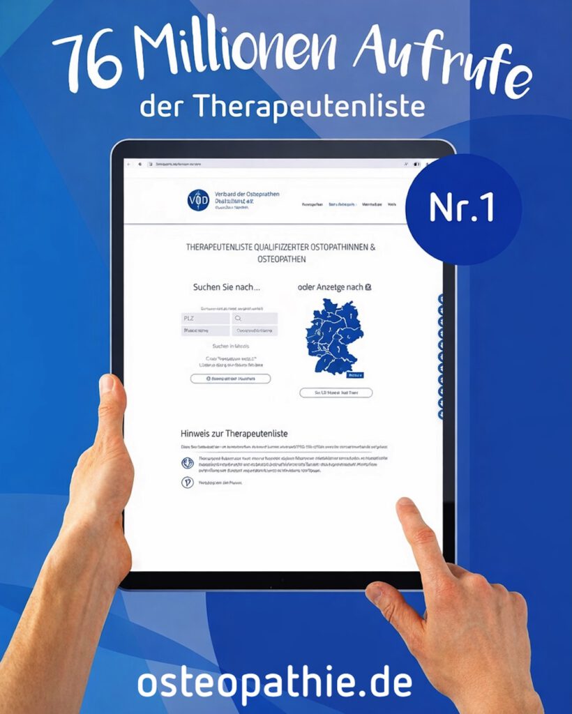 Werbung Tablett Osteopathie